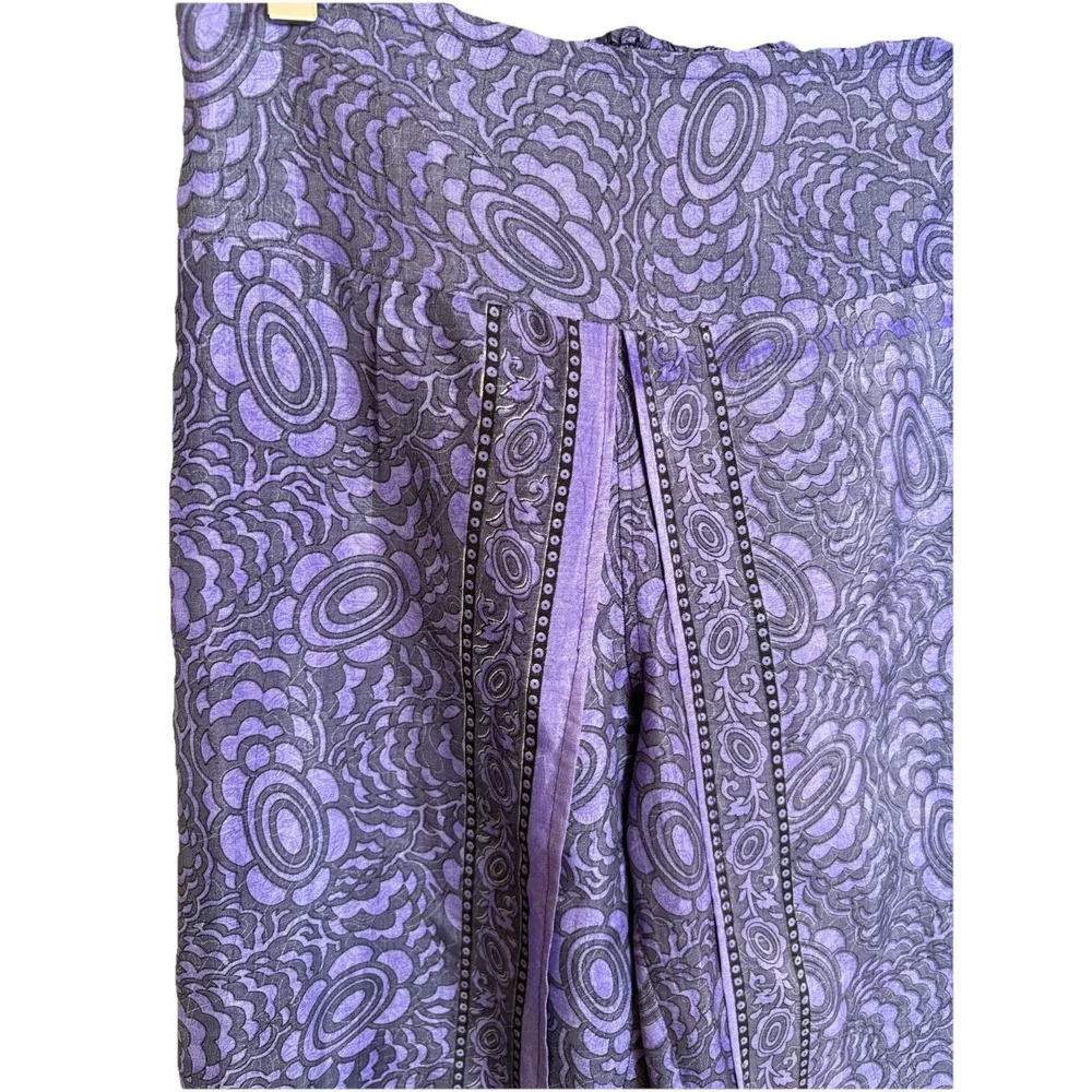 EARTHBOUND TRADING BOHO HIPPIE Satin WIDE LEG PULL ON PALAZZO PANTS Skirt Sz M - Picture 5 of 9